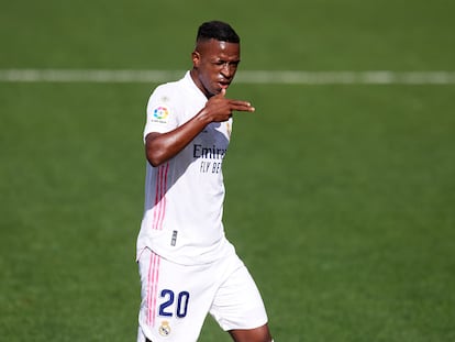 Vinicius Junior celebra su gol al Levante el 4 de octubre.