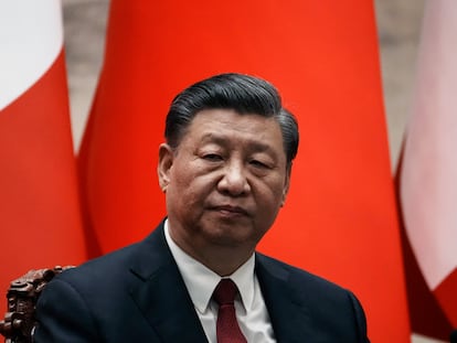 El presidente chino, Xi Jinping, en una rueda de prensa en el Gran Salón del Pueblo en Pekín el pasado 6 de abril.