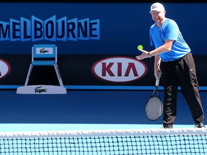 Djokovic y Becker, en Melbourne en 2014