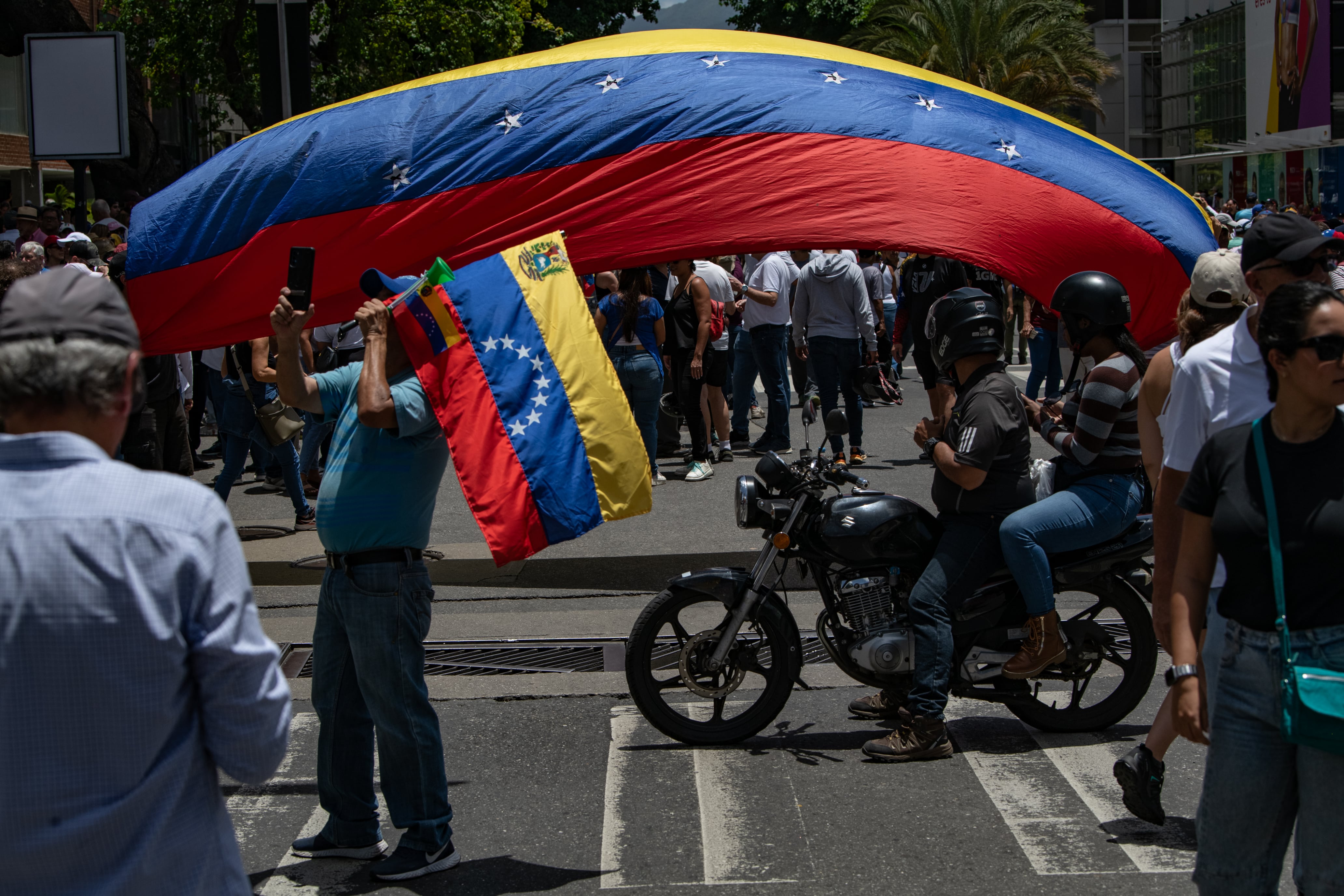 Um protesto, no último sábado nas ruas de Caracas.