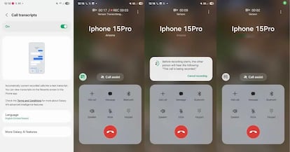 Transcripción y grabación de llamadas en Samsung