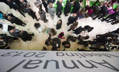 Participantes en el Foro Económico Mundial en Davos (Suiza).