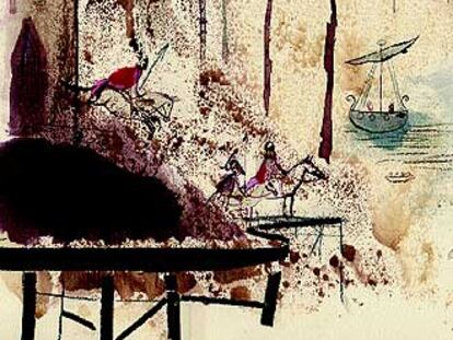 Acuarela de Javier Zabala, premio nacional de Ilustración de Libros Infantiles y Juveniles 2005, que se expone en la muestra <i>Ilustrísimos.</i>