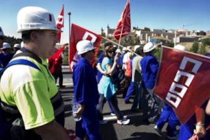 Manifestacin de mineros en Puertollano (Ciudad Real) para reclamar el mantenimiento de las ayudas a la minera y el futuro del sector. EFE/Archivo