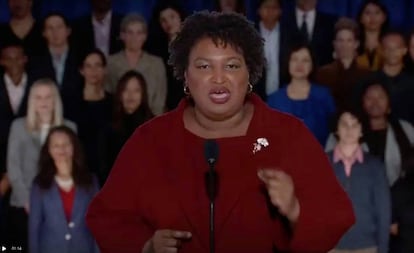 Stacey Abrams, durante seu discurso