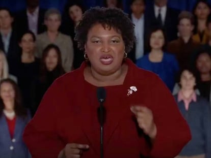 Stacey Abrams, durante seu discurso