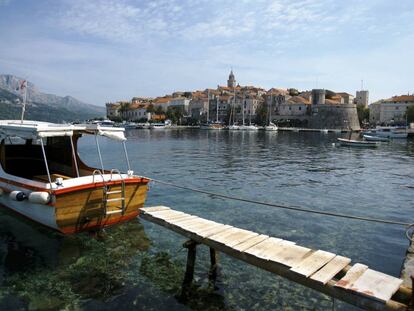 Vista del puerto de la isla croata de Korcula, donde se cree que nació Marco Polo.