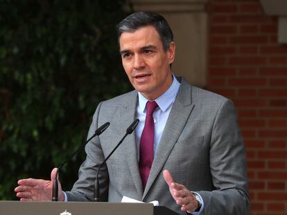 Pedro Sánchez, tras el Consejo de Ministros de este martes.