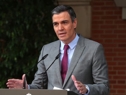 Pedro Sánchez, tras el Consejo de Ministros de este martes.