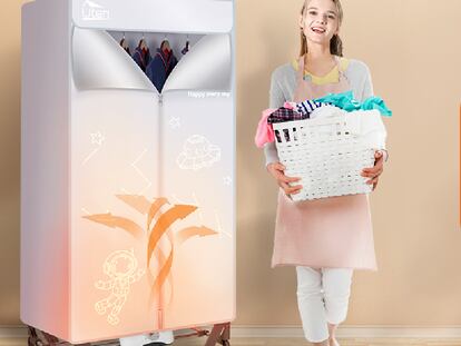 Con este secador tipo armario, la ropa se seca en casa y se mantiene ordenada. UTEN.