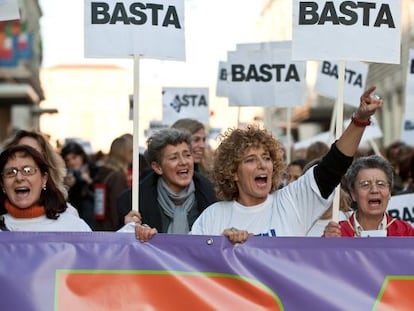 Protesta en Italia contra la violencia machista en 2009.