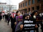 FILE PHOTO: Women march during a protest as a part of the #MeToo movement on International Women's Day in Seoul, South Korea, March 8, 2018.   REUTERS/Kim Hong-Ji/File Photo