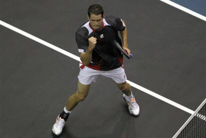Guillermo García-López, durante la final ante Nieminen.
