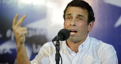 Capriles, en su comparecencia este martes.