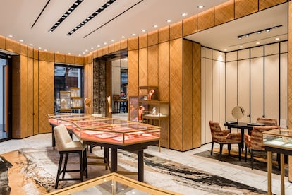 Un detalle del interior de la tienda, diseñado por el estudio de Bruno Moinard.