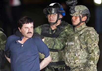 'El Chapo' Guzmán durante su detención el pasado viernes.