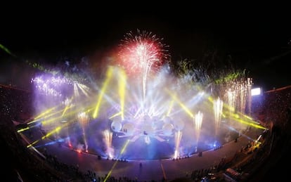 Un momento de la ceremonia de inauguraci&oacute;n de la Copa Am&eacute;rica.