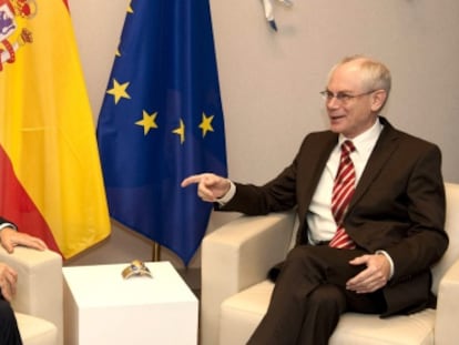 Zapatero con el presidente del Consejo Europeo, Herman Van Rompuy.