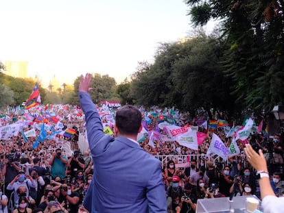 Gabriel Boric en un acto de campaña el 16 de diciembre en Chile.