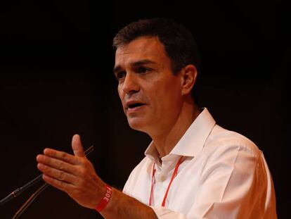 Pedro S&aacute;nchez este s&aacute;bado durante el 39&ordm; Congreso del PSOE.  