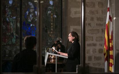 Declaración institucional de la alcaldesa de Barcelona, Ada Colau en Barcelona.