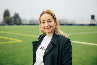 La presidenta del RC Celta, Marián Mouriño, en las instalaciones deportivas de A Madroa (Vigo)