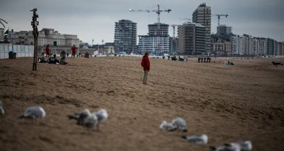 Vista de una playa en Ostende (Bélgica), en la costa atlántica. 