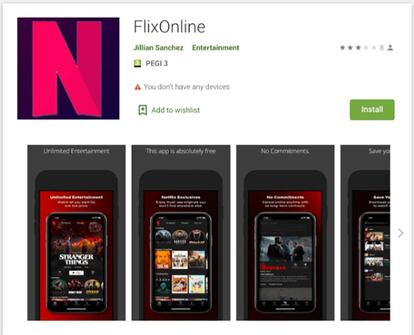 FlixOnline, la 'app' que amenaza tu móvil Android.