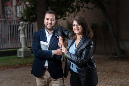 Authors Israel Doncel and Esther Bendahan at the Centro Sefarad-Israel in Madrid. 