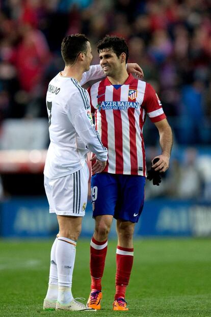 Ronaldo co Diego Costa al finalizar el partido