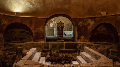 Las antiguas termas romanas de Baños de Montemayor (Cáceres).