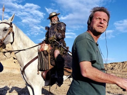 Jean Rochefort y Terry Gilliam, en un fotograma del documental 'Lost in La Mancha'.
