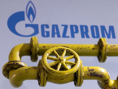 Una recreación de un gasoducto de la estatal rusa Gazprom.