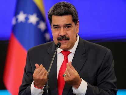 El presidente venezolano, Nicolas Maduro, en una rueda de prensa.