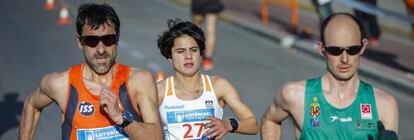 María Pérez durante los 50 kilómetros en Burjassot.