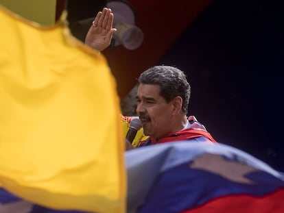 Nicolás Maduro, participa en una manifestación 'antiimperialista', en Caracas (Venezuela), en febrero de 2024.