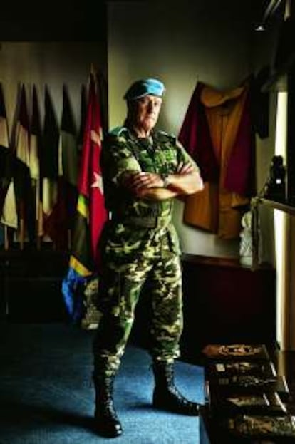 General Alberto Asarta in his office at the Unifil HQ in Naquora, south Lebanon