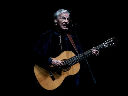 Caetano Veloso, durante su concierto en Madrid este miércoles.