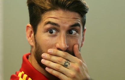 Sergio Ramos, durante una rueda de prensa.