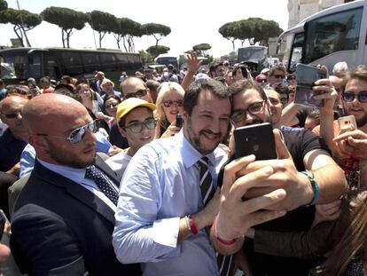 El líder de la Liga Matteo Salvini, en Roma este sábado.