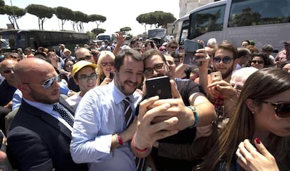 El líder de la Liga Norte Matteo Salvini, en Roma en junio.