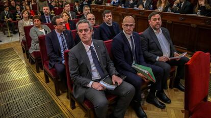 Los doce líderes independentistas acusados por la celebración del referendum ilegal y la declaración unilateral de independencia de Cataluña.