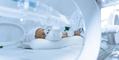 A baby at a hospital in Granollers (Catalonia).