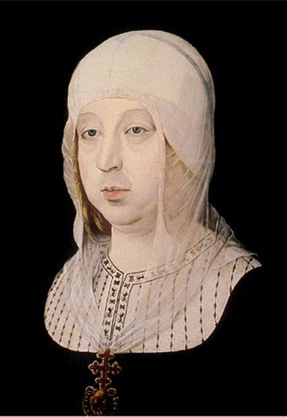 Retrato de la reina realizado por Juan de Flandes, una de las obras incluidas en la muestra, que recoge 80 piezas.