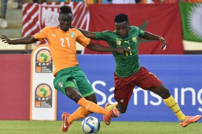 Eric Bailly durante un partido de la Copa África.
