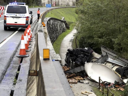 Accidente de tráfico en Irún (Gizpuzkoa), el pasado noviembre.