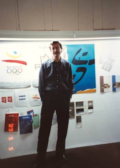 Josep Maria Trias en su estudio de Barcelona en 1989.