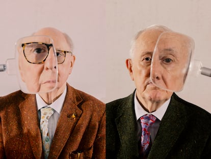 La pareja de artistas formada por Gilbert Proesch (a la izquierda) y George Passemore, más conocidos como Gilbert & George.