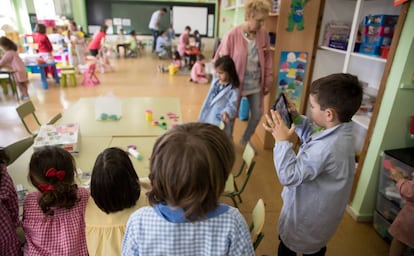 Niños del colegio Afrande-Deiro, en Galicia. 