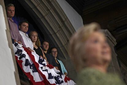 Participantes en un mitin de Clinton en Filadelfia.
